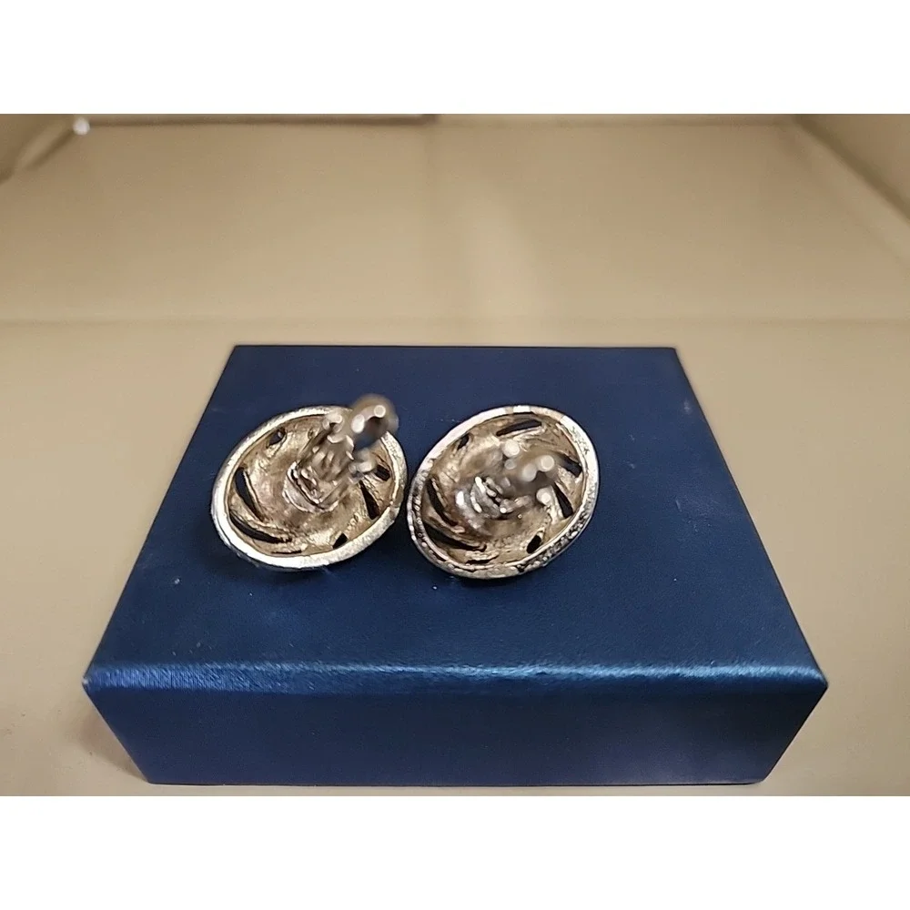 Vintage Green Moonglow‎ Cat's Eye Lucite Cufflinks Swank Silver Tone Oval Rare
